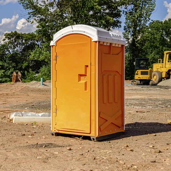 how often are the portable restrooms cleaned and serviced during a rental period in Jasper